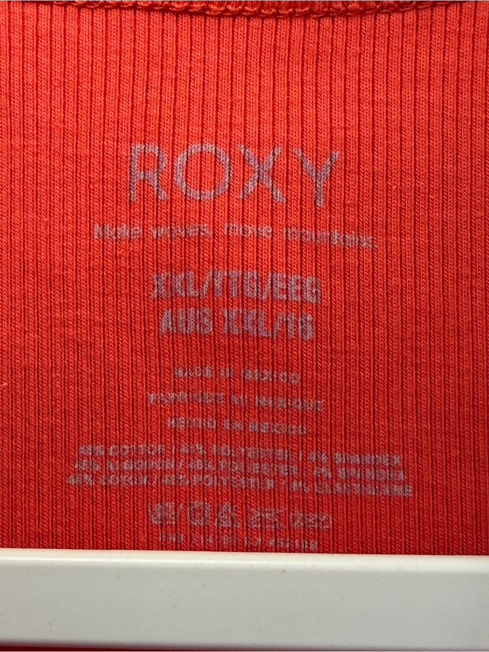 Roxy Orange-Red Ribbed Cropped Tank - Picture 5 of 8
